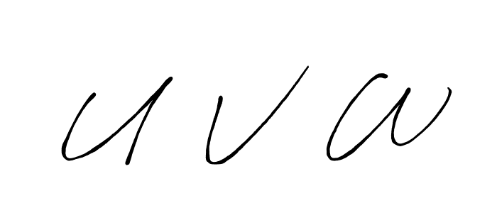 Make a beautiful signature design for name U  V  W. With this signature (Antro_Vectra_Bolder) style, you can create a handwritten signature for free. U  V  W signature style 7 images and pictures png