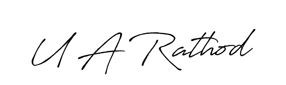 Design your own signature with our free online signature maker. With this signature software, you can create a handwritten (Antro_Vectra_Bolder) signature for name U A Rathod. U A Rathod signature style 7 images and pictures png