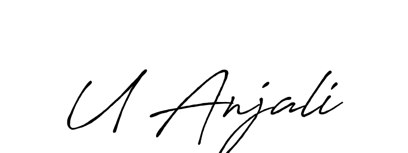 Also we have U Anjali name is the best signature style. Create professional handwritten signature collection using Antro_Vectra_Bolder autograph style. U Anjali signature style 7 images and pictures png