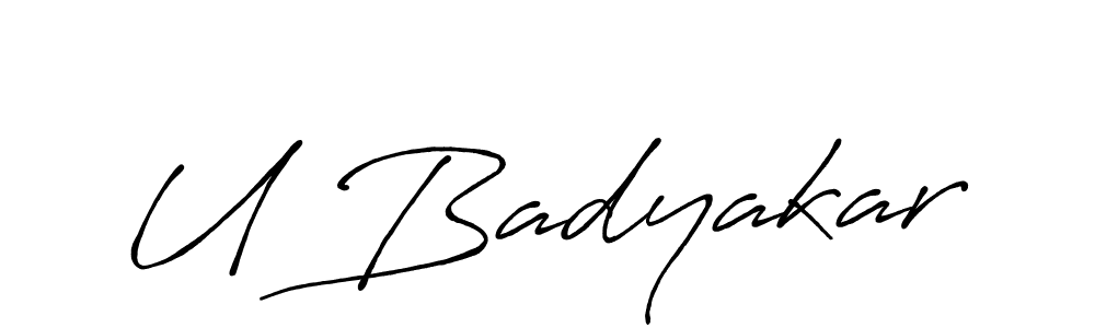 U Badyakar stylish signature style. Best Handwritten Sign (Antro_Vectra_Bolder) for my name. Handwritten Signature Collection Ideas for my name U Badyakar. U Badyakar signature style 7 images and pictures png