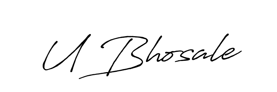Also we have U Bhosale name is the best signature style. Create professional handwritten signature collection using Antro_Vectra_Bolder autograph style. U Bhosale signature style 7 images and pictures png