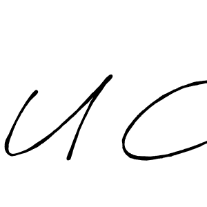 How to make U C signature? Antro_Vectra_Bolder is a professional autograph style. Create handwritten signature for U C name. U C signature style 7 images and pictures png