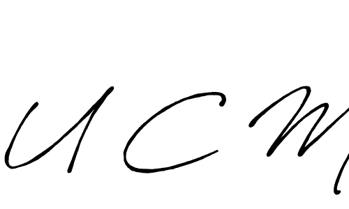Design your own signature with our free online signature maker. With this signature software, you can create a handwritten (Antro_Vectra_Bolder) signature for name U C M. U C M signature style 7 images and pictures png