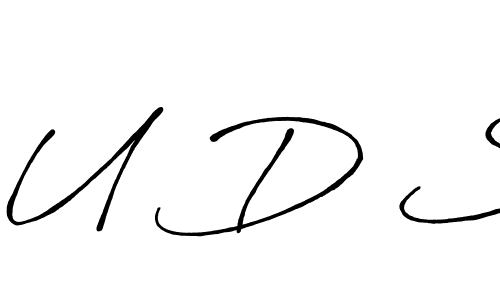 How to make U D S name signature. Use Antro_Vectra_Bolder style for creating short signs online. This is the latest handwritten sign. U D S signature style 7 images and pictures png