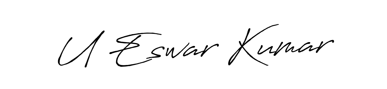 Make a beautiful signature design for name U Eswar Kumar. With this signature (Antro_Vectra_Bolder) style, you can create a handwritten signature for free. U Eswar Kumar signature style 7 images and pictures png
