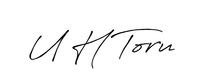 The best way (Antro_Vectra_Bolder) to make a short signature is to pick only two or three words in your name. The name U H Toru include a total of six letters. For converting this name. U H Toru signature style 7 images and pictures png