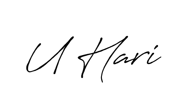 Also You can easily find your signature by using the search form. We will create U Hari name handwritten signature images for you free of cost using Antro_Vectra_Bolder sign style. U Hari signature style 7 images and pictures png