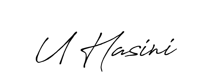 How to make U Hasini signature? Antro_Vectra_Bolder is a professional autograph style. Create handwritten signature for U Hasini name. U Hasini signature style 7 images and pictures png