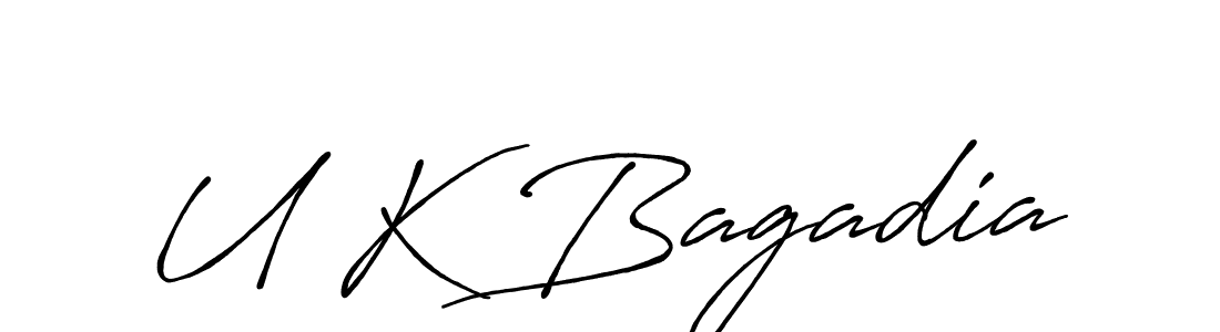 Make a beautiful signature design for name U K Bagadia. With this signature (Antro_Vectra_Bolder) style, you can create a handwritten signature for free. U K Bagadia signature style 7 images and pictures png