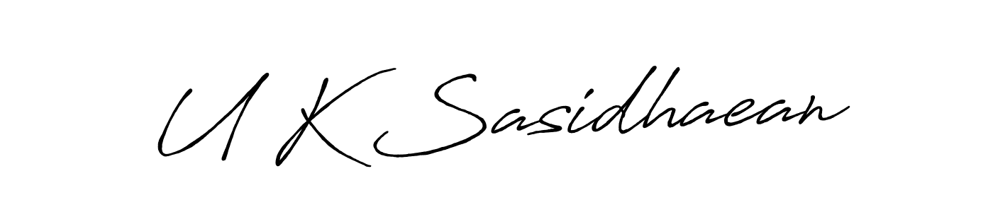 Antro_Vectra_Bolder is a professional signature style that is perfect for those who want to add a touch of class to their signature. It is also a great choice for those who want to make their signature more unique. Get U K Sasidhaean name to fancy signature for free. U K Sasidhaean signature style 7 images and pictures png
