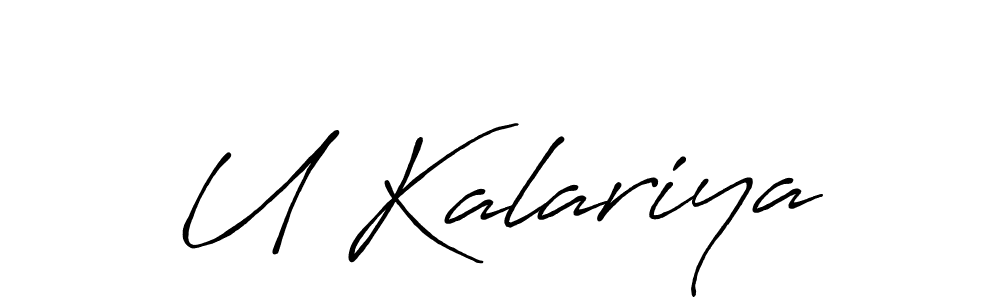 Also we have U Kalariya name is the best signature style. Create professional handwritten signature collection using Antro_Vectra_Bolder autograph style. U Kalariya signature style 7 images and pictures png