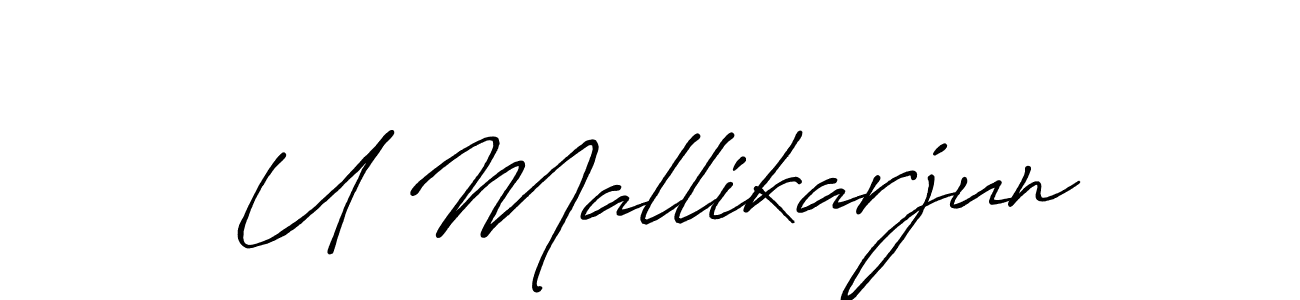 Design your own signature with our free online signature maker. With this signature software, you can create a handwritten (Antro_Vectra_Bolder) signature for name U Mallikarjun. U Mallikarjun signature style 7 images and pictures png