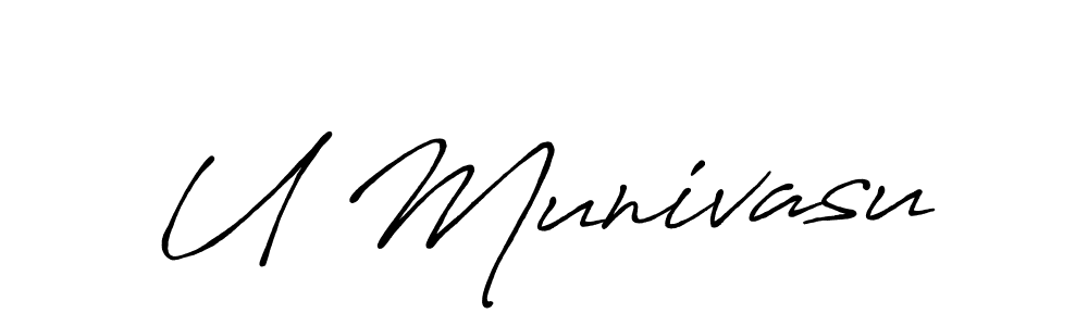 Similarly Antro_Vectra_Bolder is the best handwritten signature design. Signature creator online .You can use it as an online autograph creator for name U Munivasu. U Munivasu signature style 7 images and pictures png