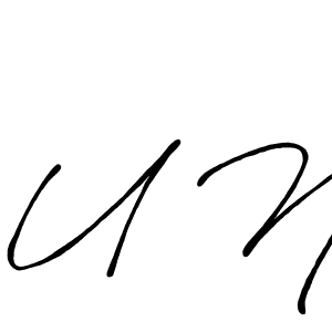 Create a beautiful signature design for name U N. With this signature (Antro_Vectra_Bolder) fonts, you can make a handwritten signature for free. U N signature style 7 images and pictures png