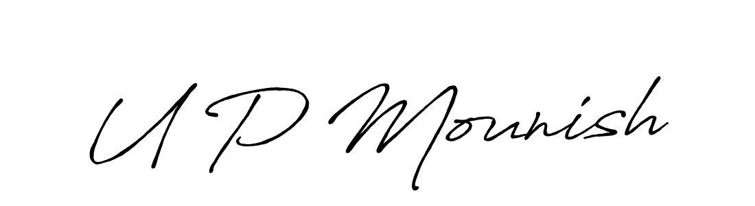 Make a beautiful signature design for name U P Mounish. Use this online signature maker to create a handwritten signature for free. U P Mounish signature style 7 images and pictures png