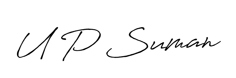 U P Suman stylish signature style. Best Handwritten Sign (Antro_Vectra_Bolder) for my name. Handwritten Signature Collection Ideas for my name U P Suman. U P Suman signature style 7 images and pictures png