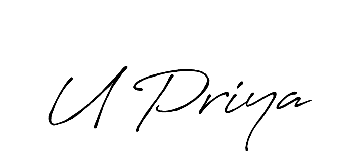 U Priya stylish signature style. Best Handwritten Sign (Antro_Vectra_Bolder) for my name. Handwritten Signature Collection Ideas for my name U Priya. U Priya signature style 7 images and pictures png