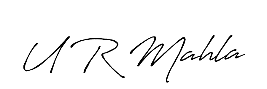 Design your own signature with our free online signature maker. With this signature software, you can create a handwritten (Antro_Vectra_Bolder) signature for name U R Mahla. U R Mahla signature style 7 images and pictures png