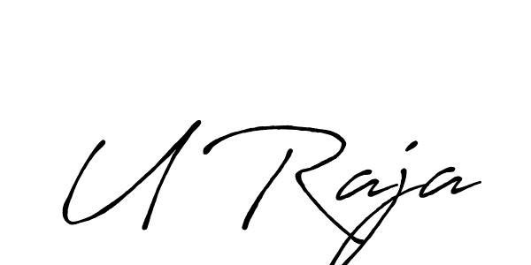 How to make U Raja signature? Antro_Vectra_Bolder is a professional autograph style. Create handwritten signature for U Raja name. U Raja signature style 7 images and pictures png