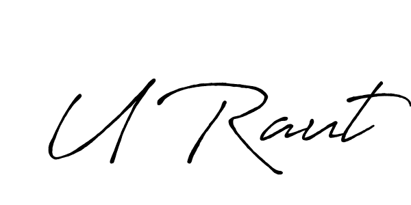 Use a signature maker to create a handwritten signature online. With this signature software, you can design (Antro_Vectra_Bolder) your own signature for name U Raut. U Raut signature style 7 images and pictures png