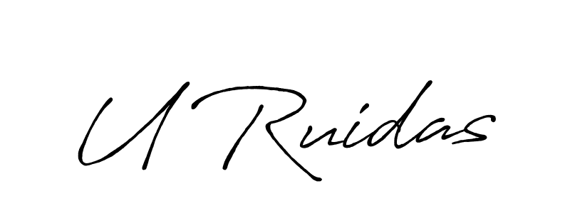 You should practise on your own different ways (Antro_Vectra_Bolder) to write your name (U Ruidas) in signature. don't let someone else do it for you. U Ruidas signature style 7 images and pictures png