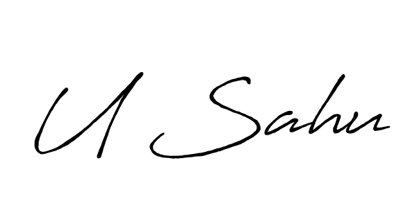 Design your own signature with our free online signature maker. With this signature software, you can create a handwritten (Antro_Vectra_Bolder) signature for name U Sahu. U Sahu signature style 7 images and pictures png