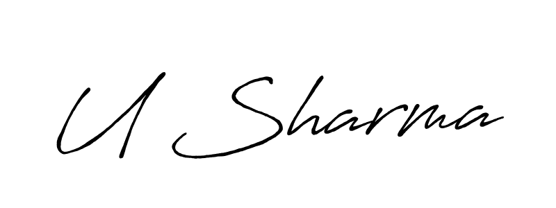 Also we have U Sharma name is the best signature style. Create professional handwritten signature collection using Antro_Vectra_Bolder autograph style. U Sharma signature style 7 images and pictures png