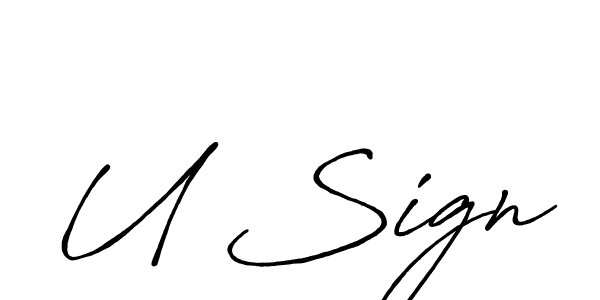 Design your own signature with our free online signature maker. With this signature software, you can create a handwritten (Antro_Vectra_Bolder) signature for name U Sign. U Sign signature style 7 images and pictures png