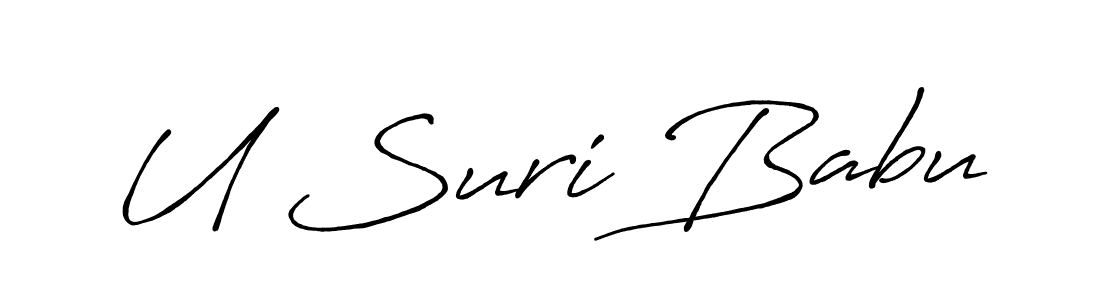 U Suri Babu stylish signature style. Best Handwritten Sign (Antro_Vectra_Bolder) for my name. Handwritten Signature Collection Ideas for my name U Suri Babu. U Suri Babu signature style 7 images and pictures png