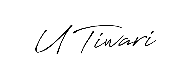 Make a beautiful signature design for name U Tiwari. With this signature (Antro_Vectra_Bolder) style, you can create a handwritten signature for free. U Tiwari signature style 7 images and pictures png