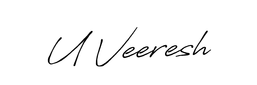 Similarly Antro_Vectra_Bolder is the best handwritten signature design. Signature creator online .You can use it as an online autograph creator for name U Veeresh. U Veeresh signature style 7 images and pictures png