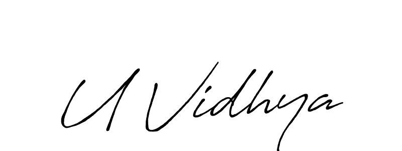 Also we have U Vidhya name is the best signature style. Create professional handwritten signature collection using Antro_Vectra_Bolder autograph style. U Vidhya signature style 7 images and pictures png