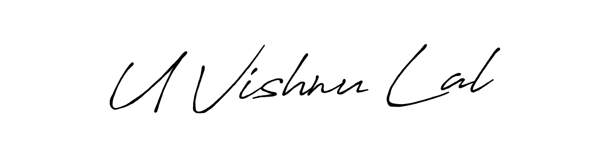 Antro_Vectra_Bolder is a professional signature style that is perfect for those who want to add a touch of class to their signature. It is also a great choice for those who want to make their signature more unique. Get U Vishnu Lal name to fancy signature for free. U Vishnu Lal signature style 7 images and pictures png