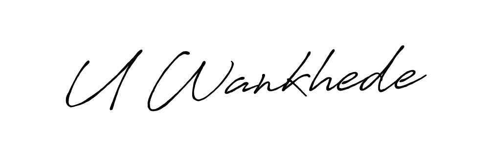 Antro_Vectra_Bolder is a professional signature style that is perfect for those who want to add a touch of class to their signature. It is also a great choice for those who want to make their signature more unique. Get U Wankhede name to fancy signature for free. U Wankhede signature style 7 images and pictures png