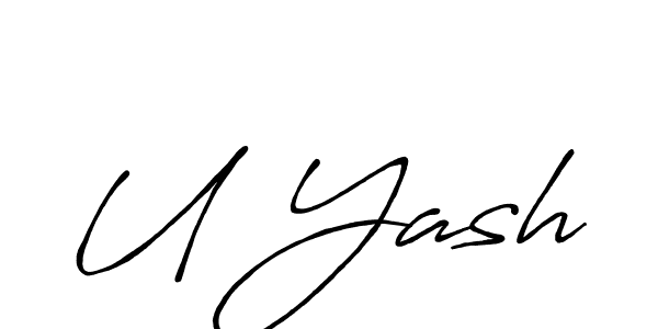 U Yash stylish signature style. Best Handwritten Sign (Antro_Vectra_Bolder) for my name. Handwritten Signature Collection Ideas for my name U Yash. U Yash signature style 7 images and pictures png