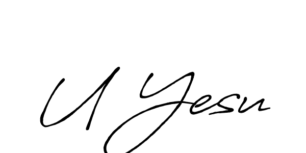 Design your own signature with our free online signature maker. With this signature software, you can create a handwritten (Antro_Vectra_Bolder) signature for name U Yesu. U Yesu signature style 7 images and pictures png
