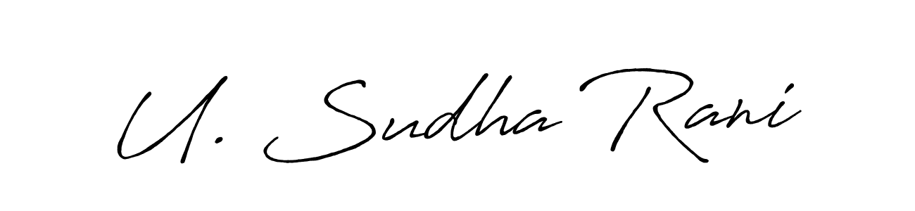 if you are searching for the best signature style for your name U. Sudha Rani. so please give up your signature search. here we have designed multiple signature styles  using Antro_Vectra_Bolder. U. Sudha Rani signature style 7 images and pictures png