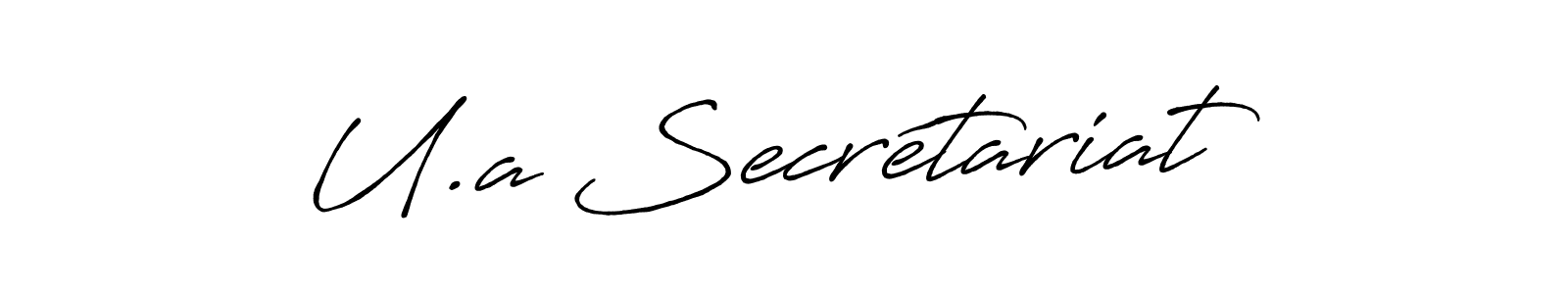 How to make U.a Secrétariat name signature. Use Antro_Vectra_Bolder style for creating short signs online. This is the latest handwritten sign. U.a Secrétariat signature style 7 images and pictures png