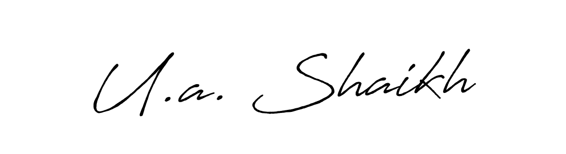 Create a beautiful signature design for name U.a. Shaikh. With this signature (Antro_Vectra_Bolder) fonts, you can make a handwritten signature for free. U.a. Shaikh signature style 7 images and pictures png