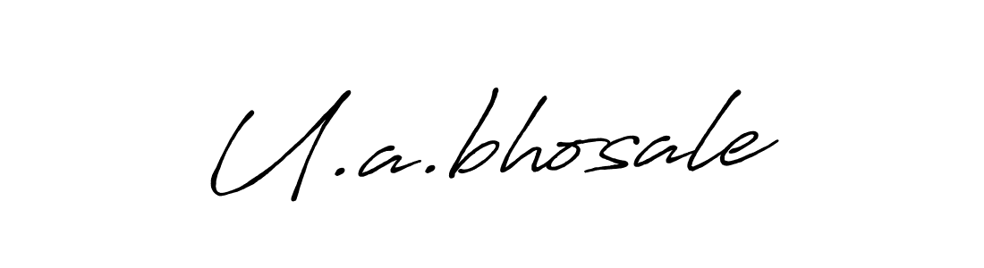 Create a beautiful signature design for name U.a.bhosale. With this signature (Antro_Vectra_Bolder) fonts, you can make a handwritten signature for free. U.a.bhosale signature style 7 images and pictures png