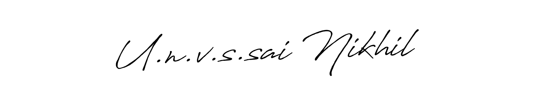 Make a beautiful signature design for name U.n.v.s.sai Nikhil. Use this online signature maker to create a handwritten signature for free. U.n.v.s.sai Nikhil signature style 7 images and pictures png