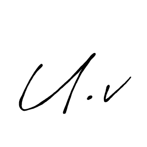 Design your own signature with our free online signature maker. With this signature software, you can create a handwritten (Antro_Vectra_Bolder) signature for name U.v. U.v signature style 7 images and pictures png