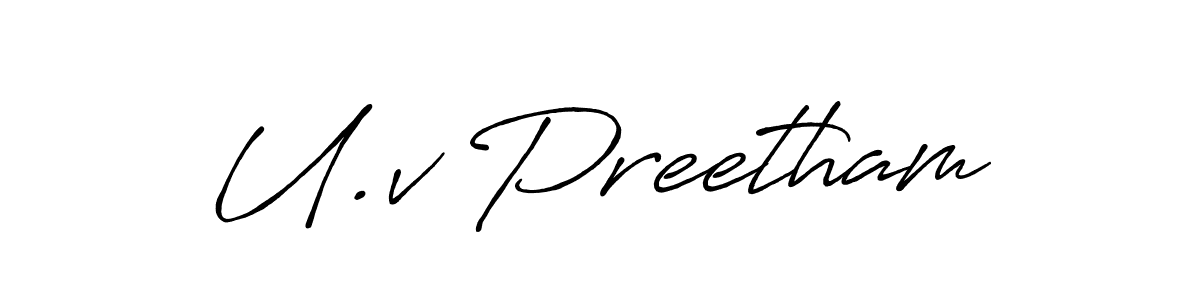 You should practise on your own different ways (Antro_Vectra_Bolder) to write your name (U.v Preetham) in signature. don't let someone else do it for you. U.v Preetham signature style 7 images and pictures png