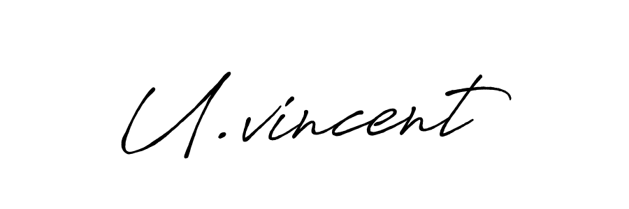 How to make U.vincent name signature. Use Antro_Vectra_Bolder style for creating short signs online. This is the latest handwritten sign. U.vincent signature style 7 images and pictures png