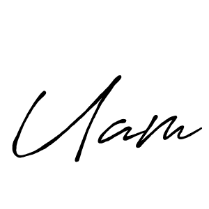 Design your own signature with our free online signature maker. With this signature software, you can create a handwritten (Antro_Vectra_Bolder) signature for name Uam. Uam signature style 7 images and pictures png