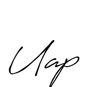 Uap stylish signature style. Best Handwritten Sign (Antro_Vectra_Bolder) for my name. Handwritten Signature Collection Ideas for my name Uap. Uap signature style 7 images and pictures png