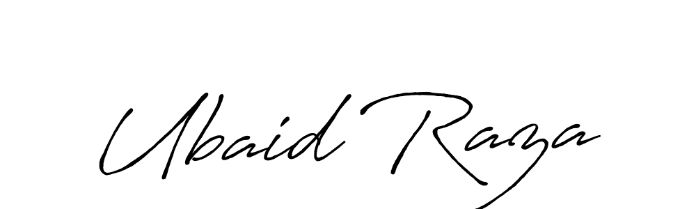 How to make Ubaid Raza name signature. Use Antro_Vectra_Bolder style for creating short signs online. This is the latest handwritten sign. Ubaid Raza signature style 7 images and pictures png