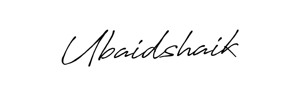 How to make Ubaidshaik name signature. Use Antro_Vectra_Bolder style for creating short signs online. This is the latest handwritten sign. Ubaidshaik signature style 7 images and pictures png
