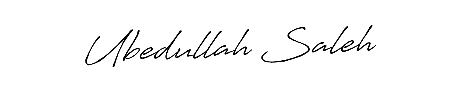 Create a beautiful signature design for name Ubedullah Saleh. With this signature (Antro_Vectra_Bolder) fonts, you can make a handwritten signature for free. Ubedullah Saleh signature style 7 images and pictures png