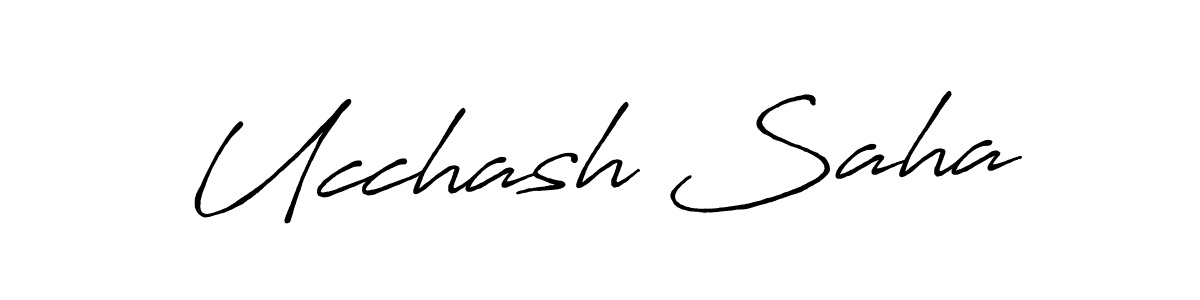 Make a beautiful signature design for name Ucchash Saha. With this signature (Antro_Vectra_Bolder) style, you can create a handwritten signature for free. Ucchash Saha signature style 7 images and pictures png
